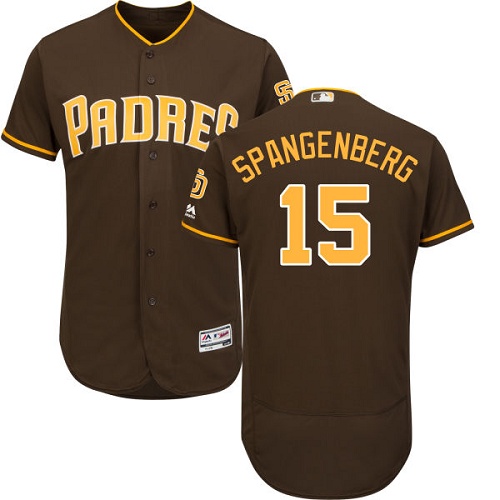 Padres #15 Cory Spangenberg Brown Flexbase Authentic Collection Stitched MLB Jersey - Click Image to Close